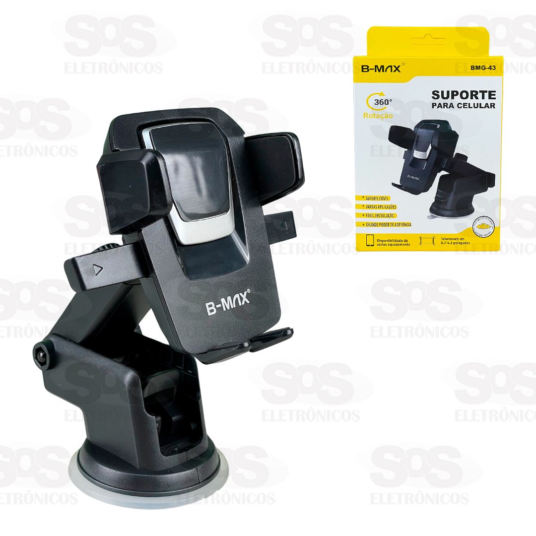 Suporte De Celular Com Trava Automtica e Ventosa B-Max BMG-43