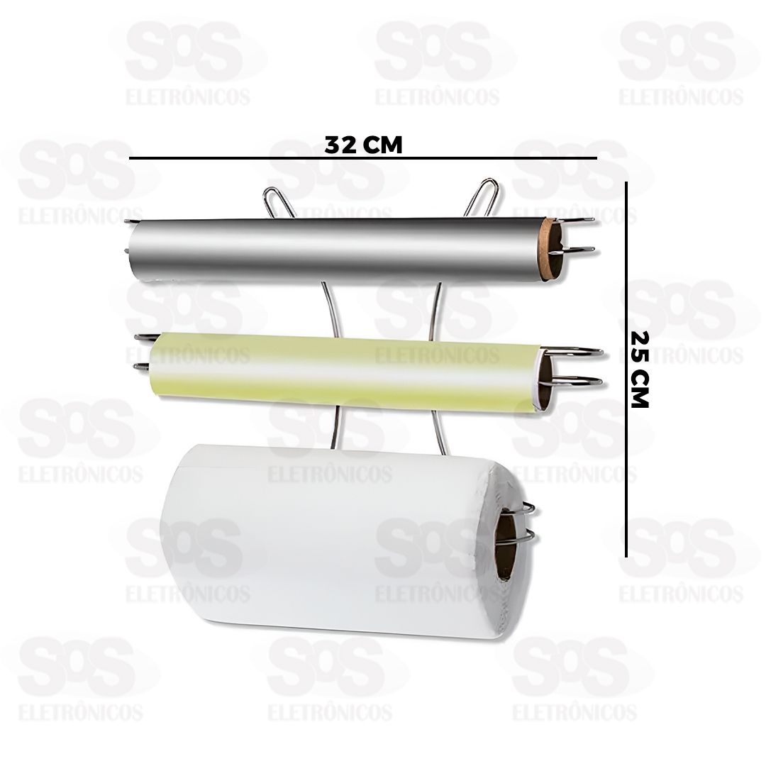 Suporte Triplo Para PVC, Alumnio e Papel Toalha 1821