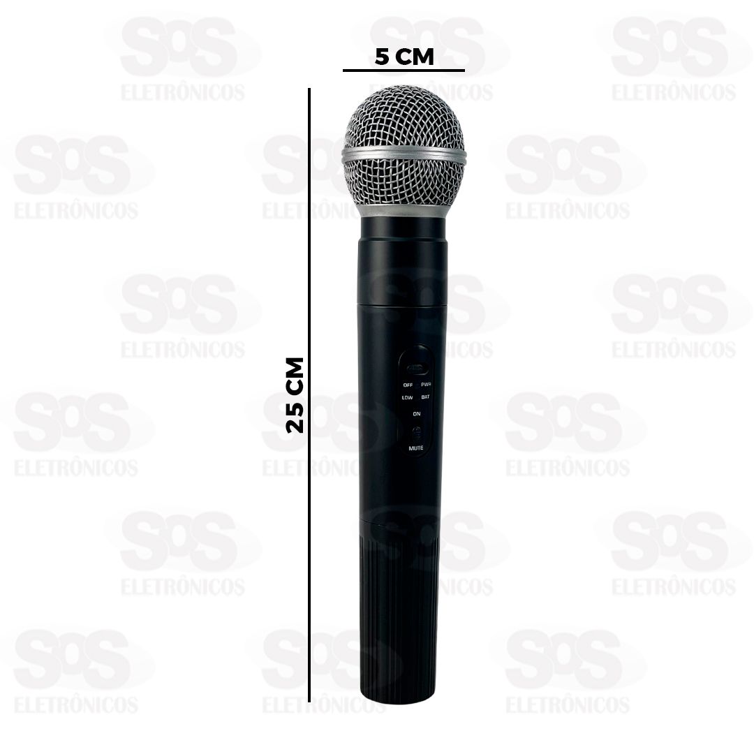 Kit 2 Microfone Sem Fio Com Receptor Profissional Eletromex EL-5007