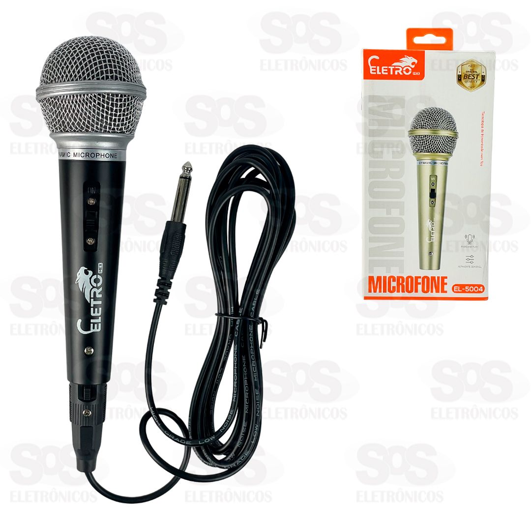 Microfone Dinmico Com Cabo 2 Metros Eletromex EL-5004