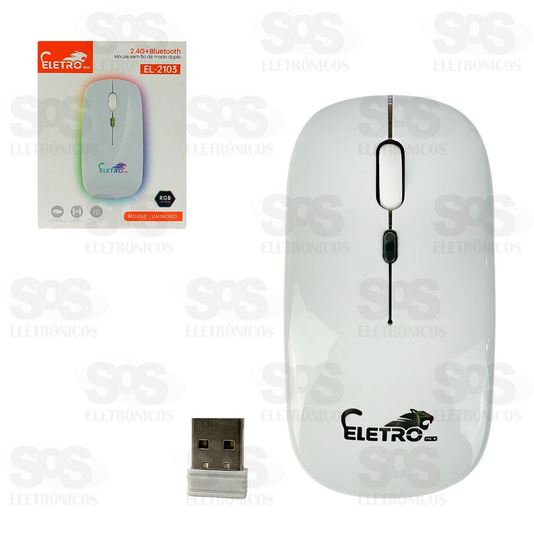 Mouse Sem Fio Recarregvel Bluetooth e Antena Eletromex EL-2103