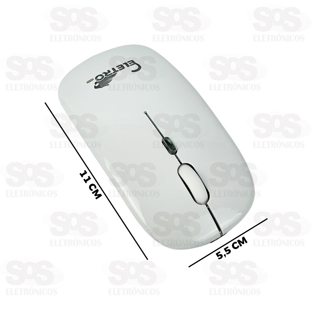 Mouse Sem Fio Recarregvel Bluetooth e Antena Eletromex EL-2103