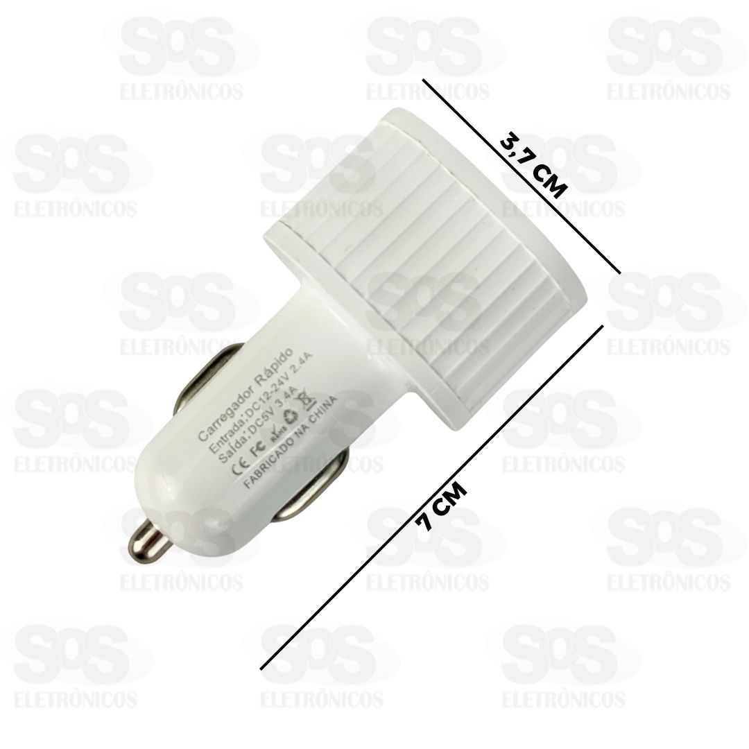 Fonte Veicular Carregador 2 USB 3.4A Listrado G36 Inova