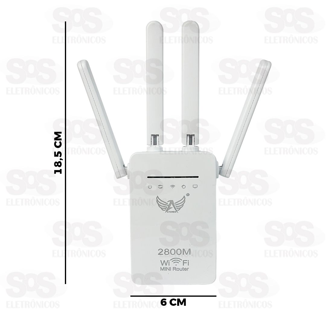 Repetidor de Sinal Wifi 4 Antenas 2800M Altomex LV-WR09