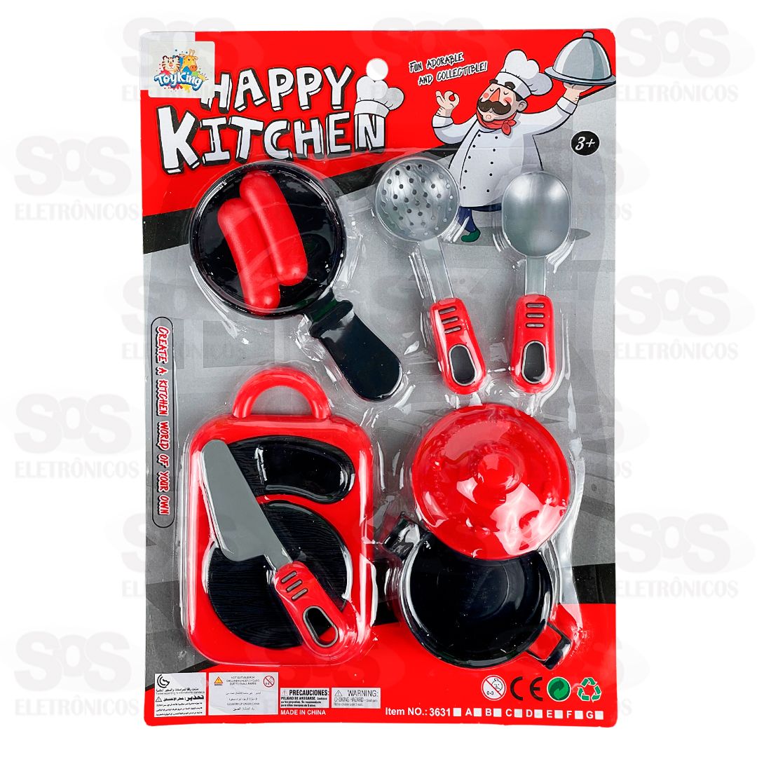 Kit Cozinha Comida Happy Kitchen 8 Peas Toy King TK-AB4405