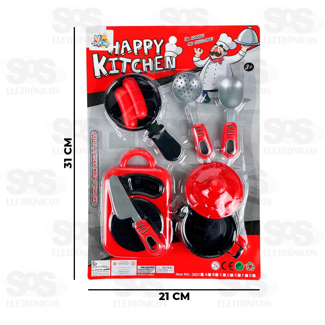 Kit Cozinha Comida Happy Kitchen 8 Peas Toy King TK-AB4405