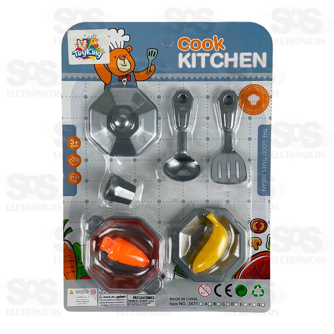 Kit Comidinha Cozinha Cook Kitchen 8 Peas Toy King TK-AB4402