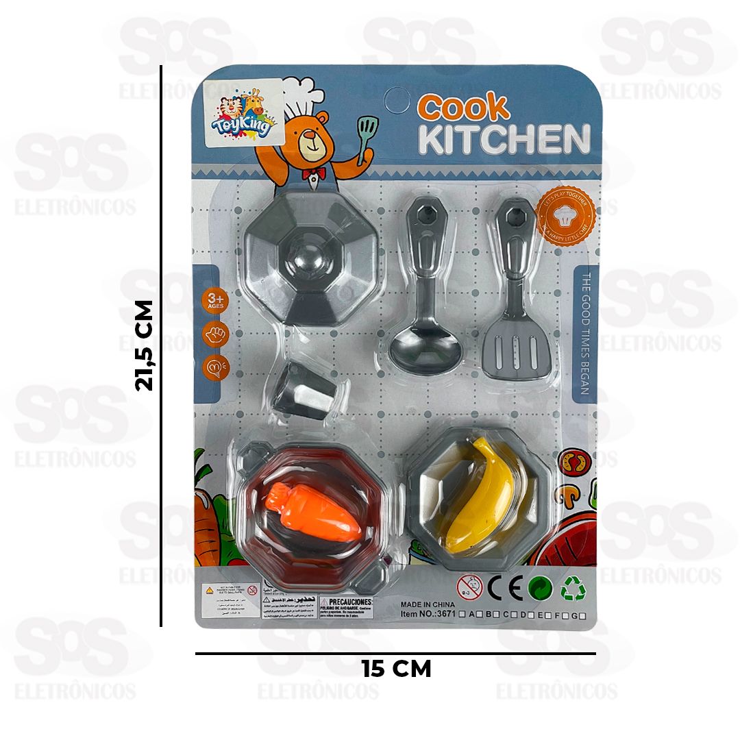 Kit Comidinha Cozinha Cook Kitchen 8 Peas Toy King TK-AB4402
