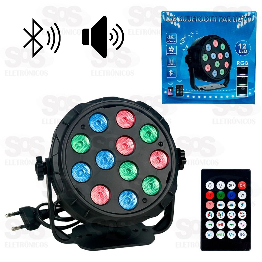 Projetor Canho Strobo Para Festa12 LED Com Alto-Falante Bluetooth GM-1012BS
