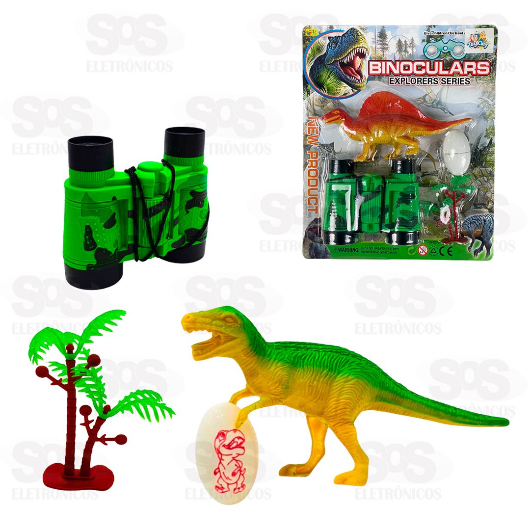 Kit Explorador Dinossauro e Binculo Toy King TK-AB5307