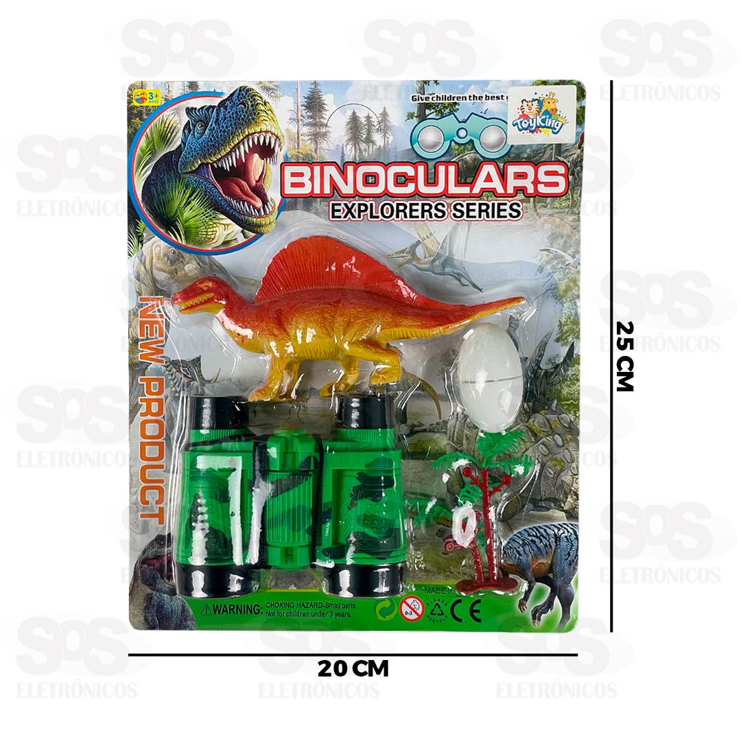 Kit Explorador Dinossauro e Binculo Toy King TK-AB5307