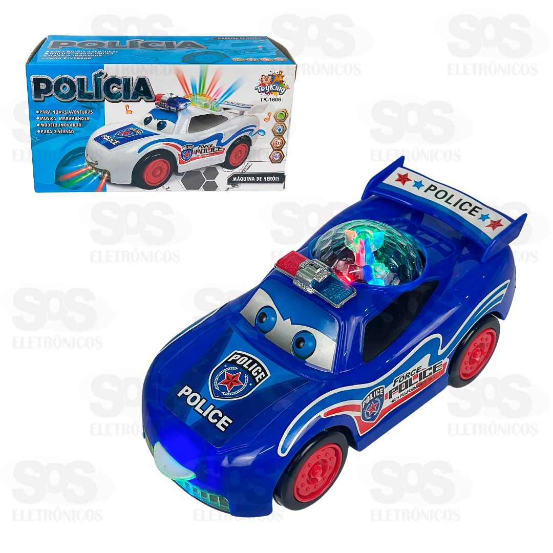 Carro De Policia Bate e Volta Com Luzes e Sons Toy King TK-1606