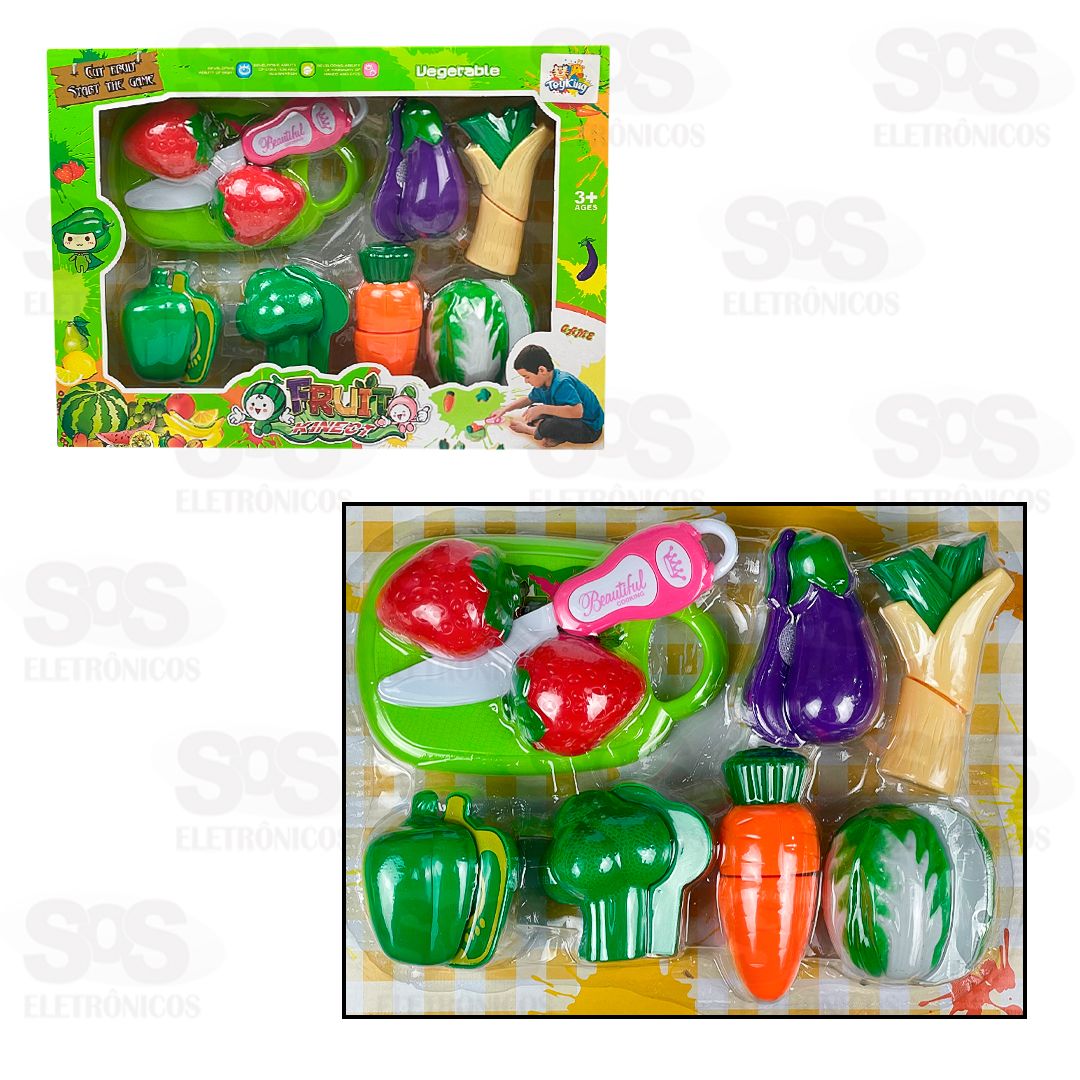 Kit Comidinhas Frutas e Legumes Velcro Toy King TK-AB4165