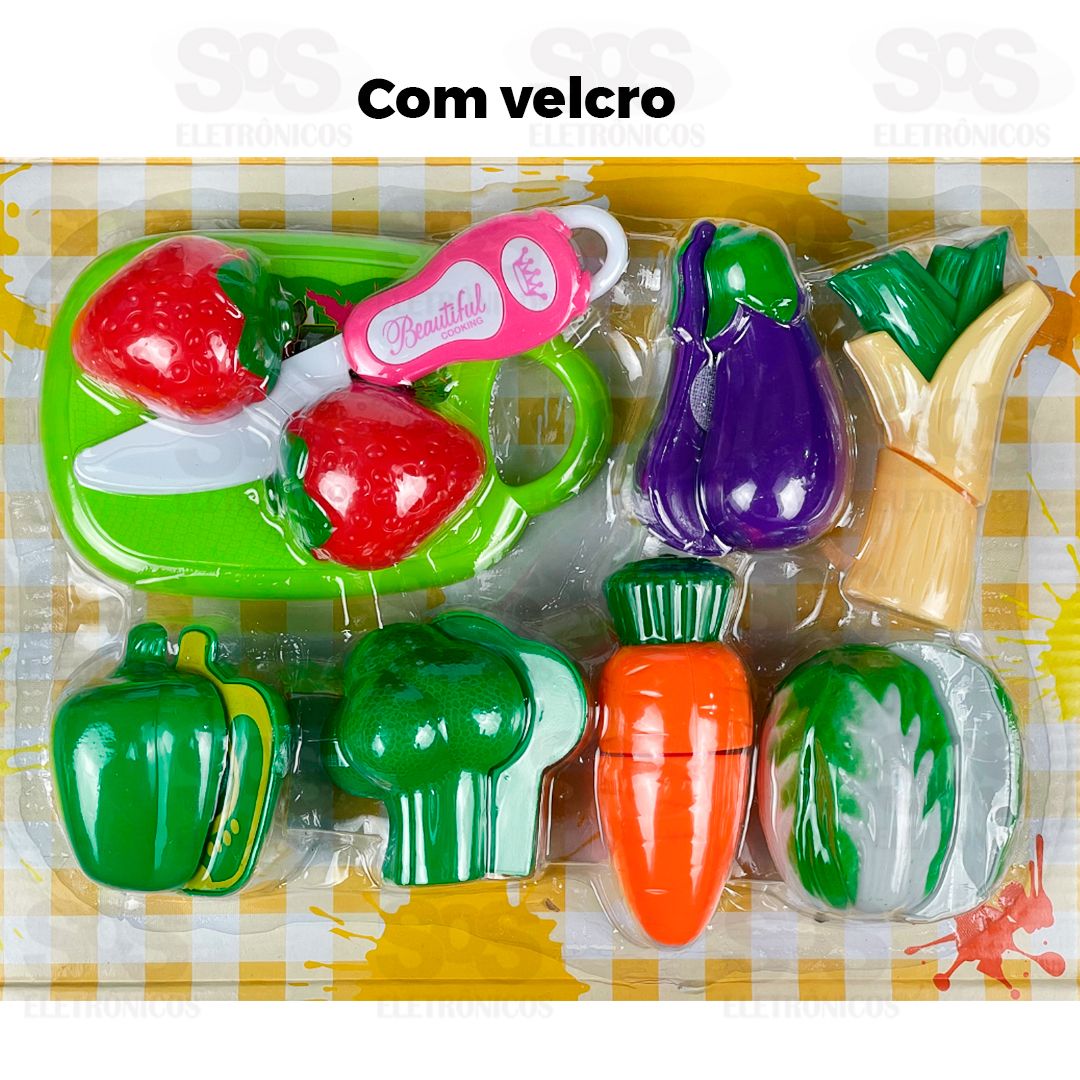 Kit Comidinhas Frutas e Legumes Velcro Toy King TK-AB4165