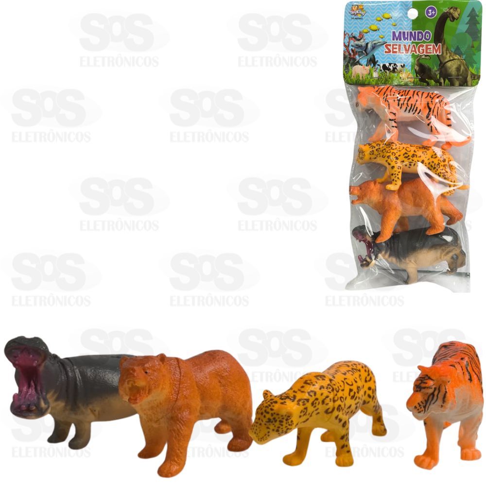 Conjunto Animais Selvagens 4 Peas Toy King TK-AB5443