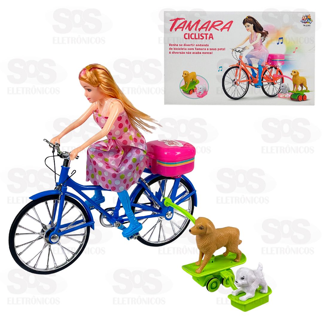 Boneca Tamara Ciclista Com Luzes e Sons Toy King TK-2383