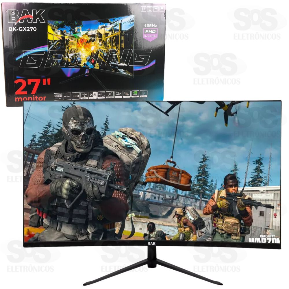 Monitor Gamer Curvo 27 Polegadas 1080 Full Hd Led Ultra Slim Bak BK-GX270