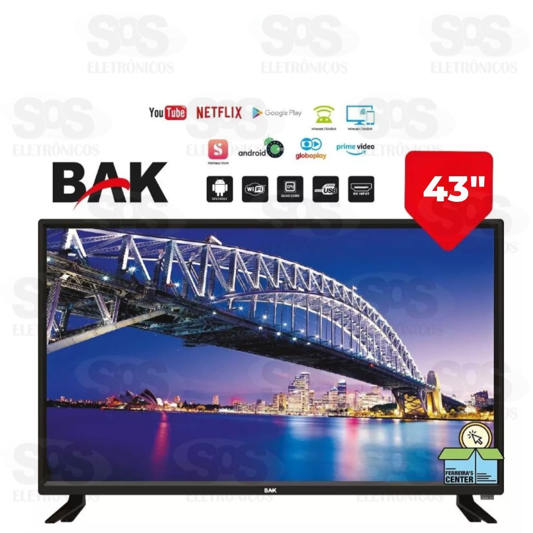 Smart TV HD LED 43 Polegadas BK-4300SMART 