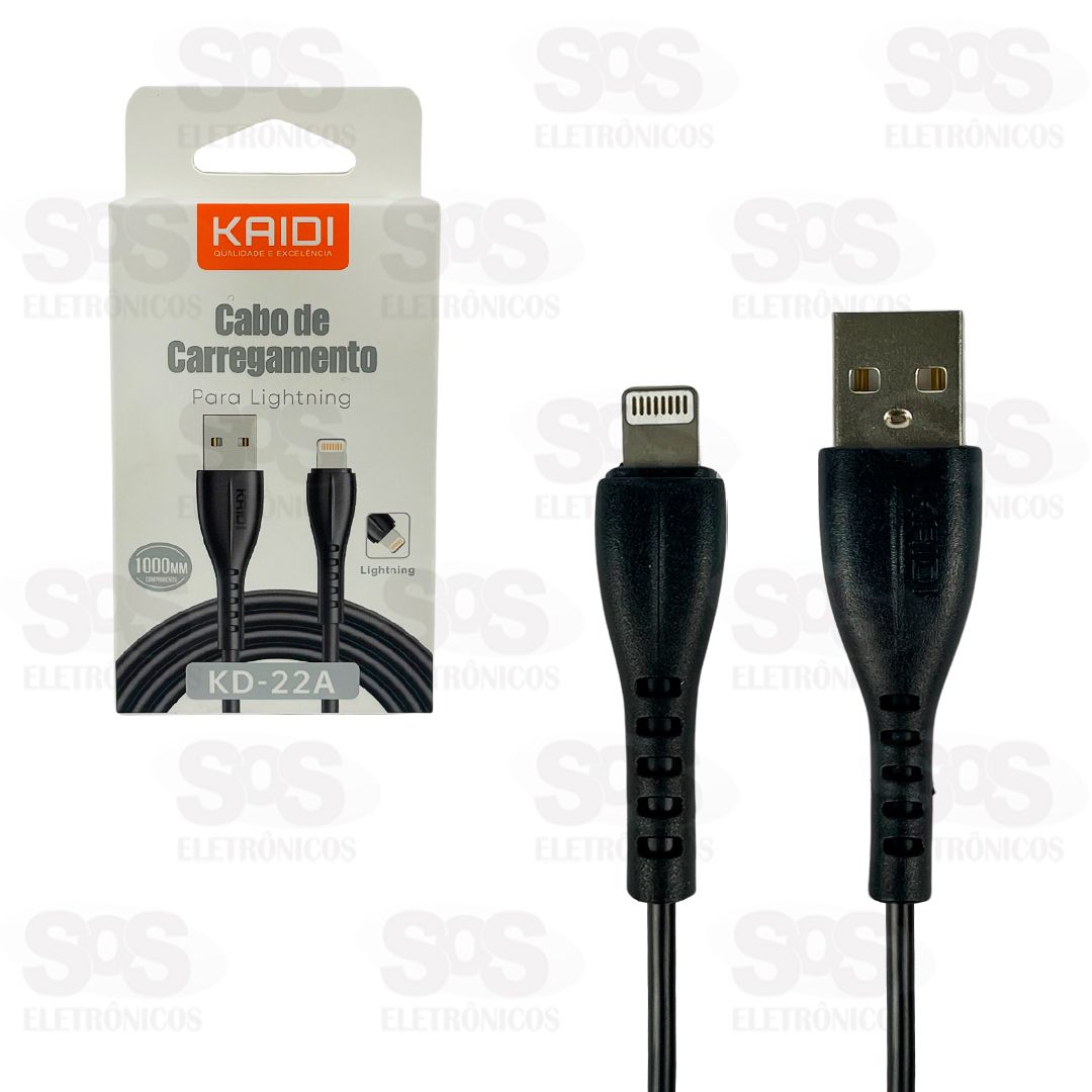 Cabo De Carregamento USB Para Lightning 1 Metro Kaidi KD-22A