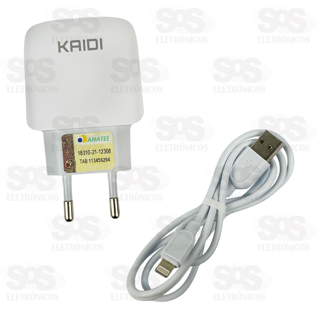 Carregador 3 USB 3.1A Com Cabo Lightning Kaidi KD-557A