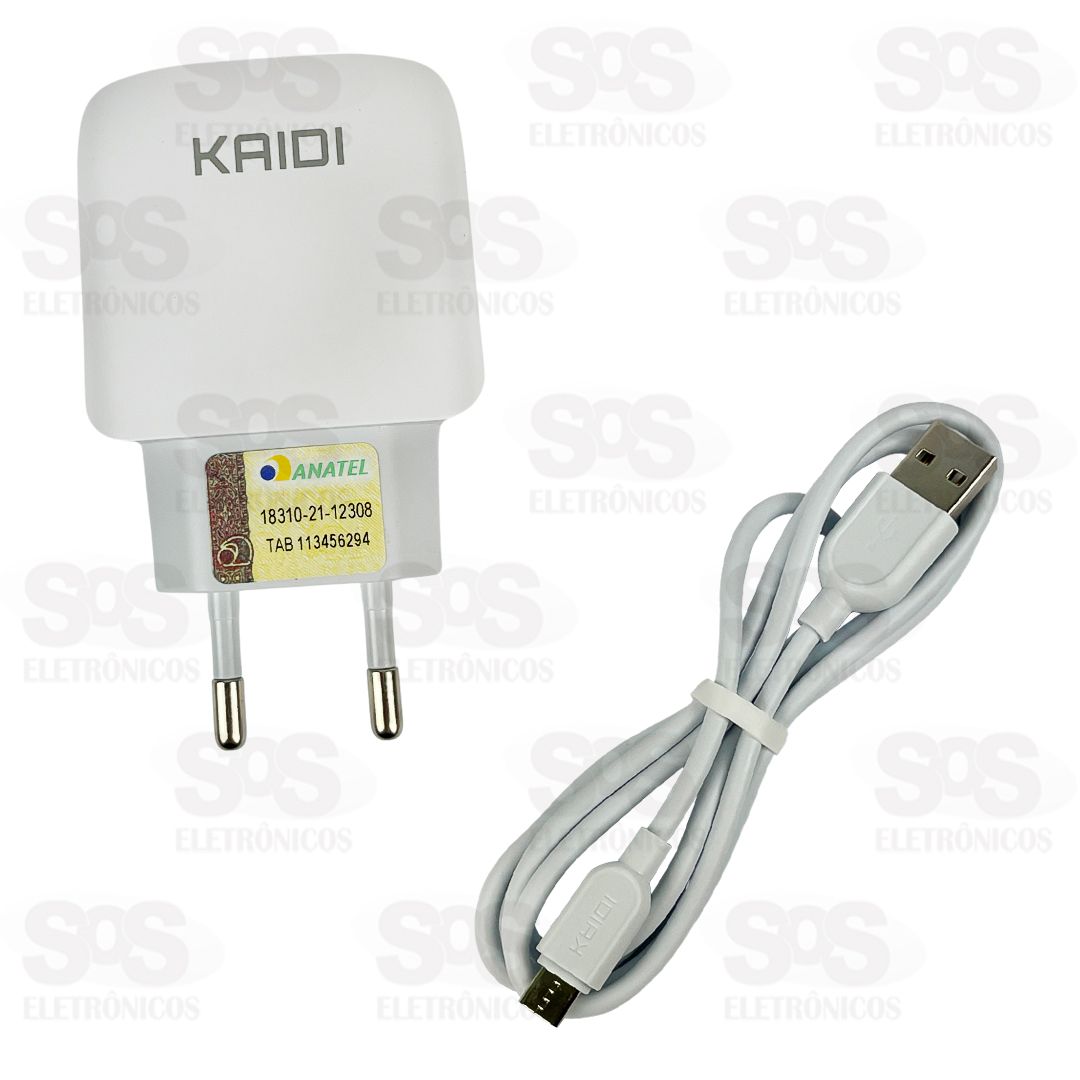 Carregador 3 USB 3.1A Com Cabo Micro USB V8 Kaidi KD-557S