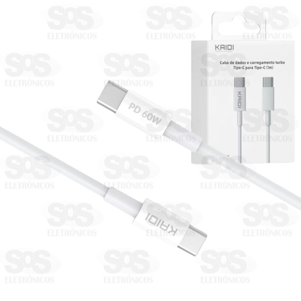 Cabo De Carregamento Type C Para Type C 1 Metro Kaidi KD-02C