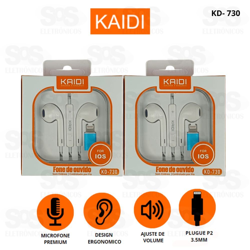 Fone Auricular Com Microfone IPhone Kaidi KD-730