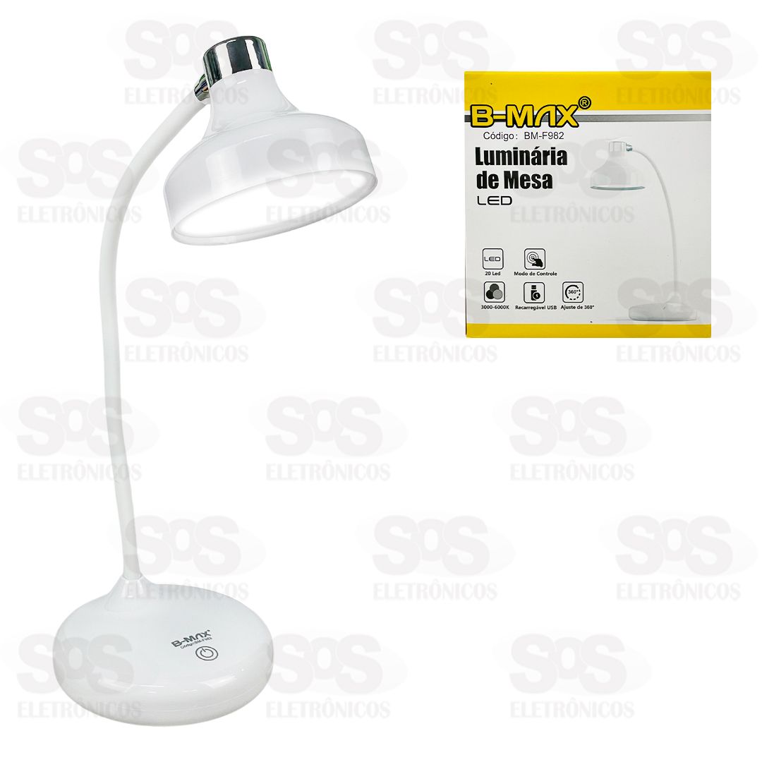 Luminria de Mesa Touch Articulvel 3 Nveis B-Max BM-F982