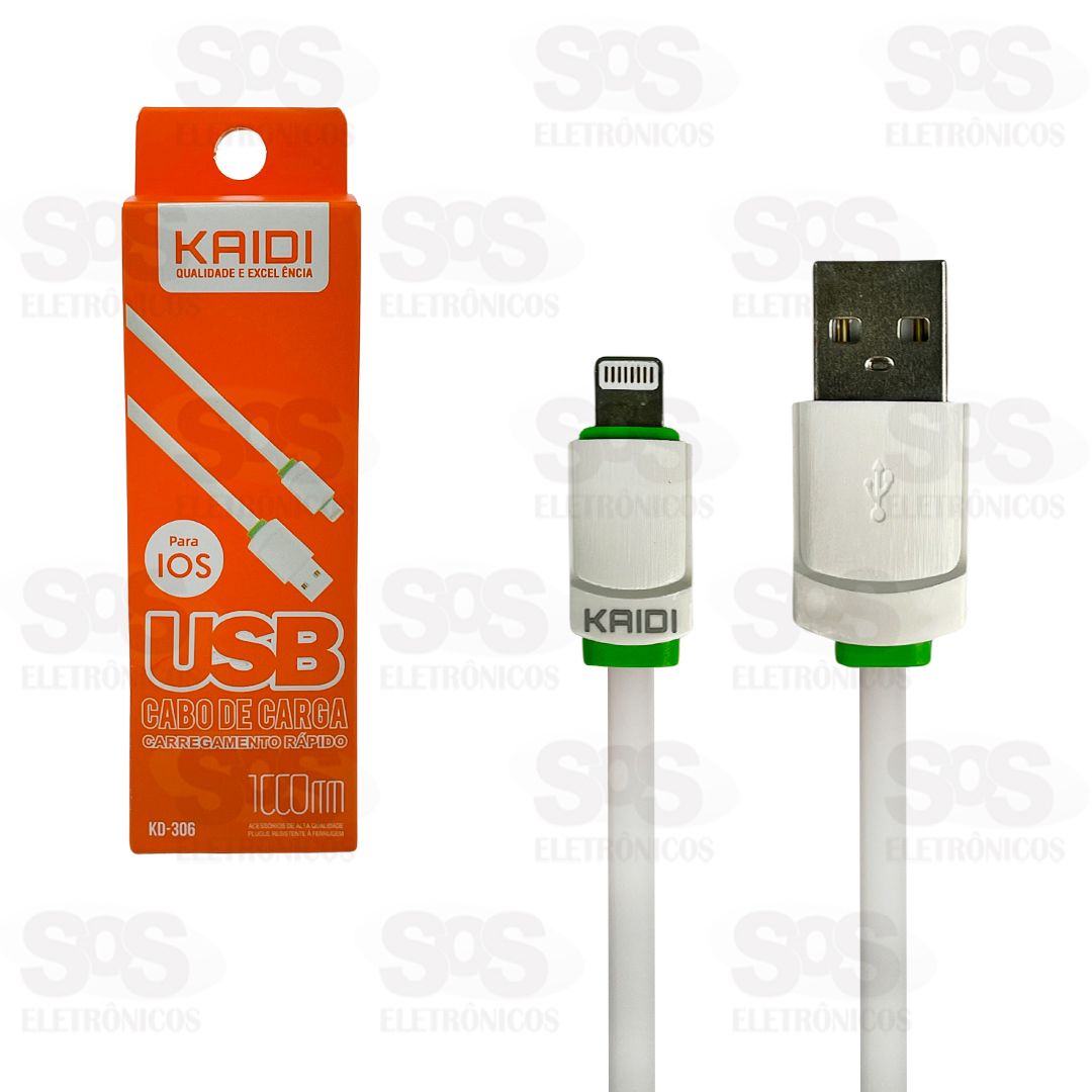 Cabo De Carregamento USB Para Lightning 1 Metro Kaidi KD-306