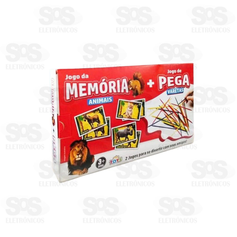 Pega Vareta e Jogo Da Memoria Animais  Mini Toys 0424A