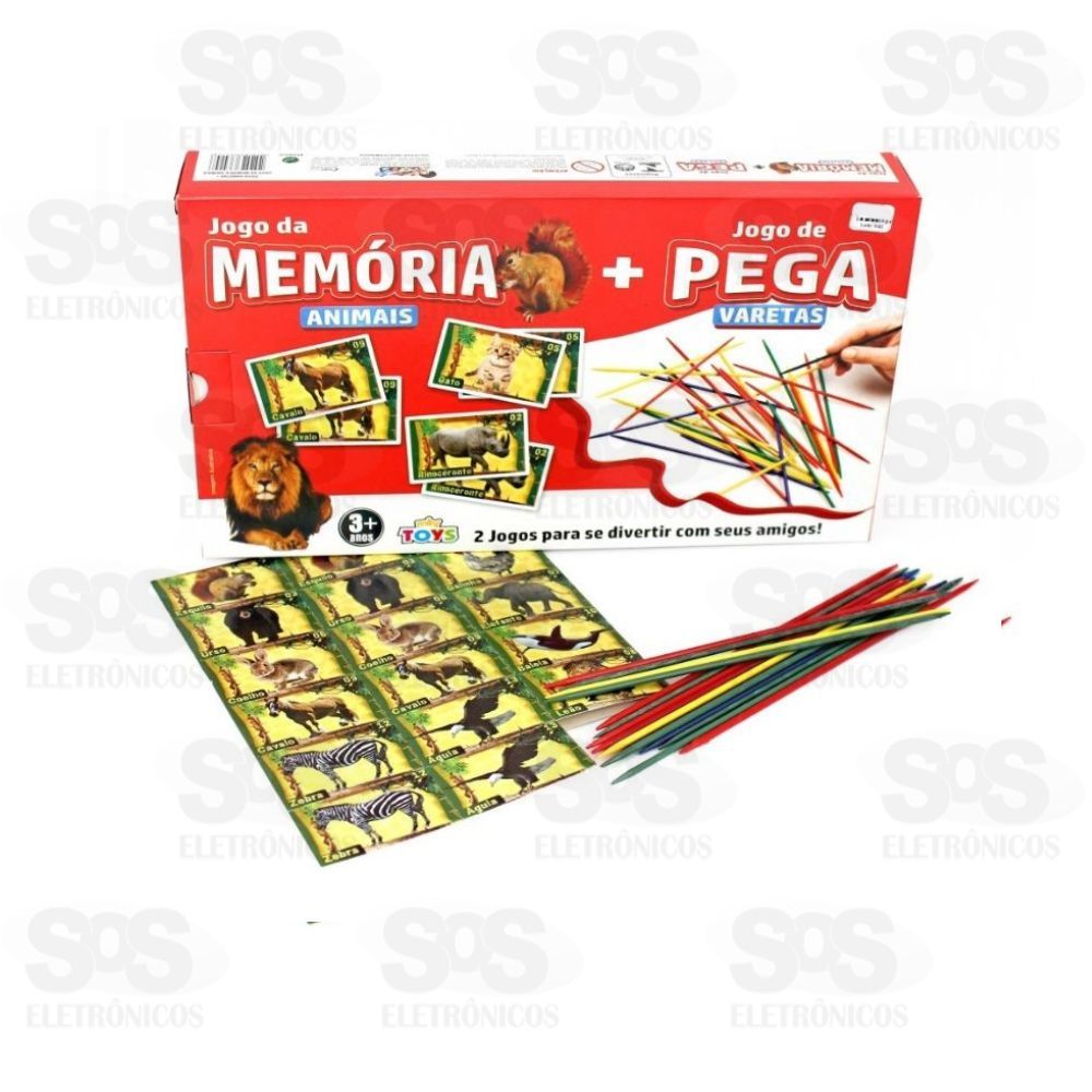 Pega Vareta e Jogo Da Memoria Animais  Mini Toys 0424A