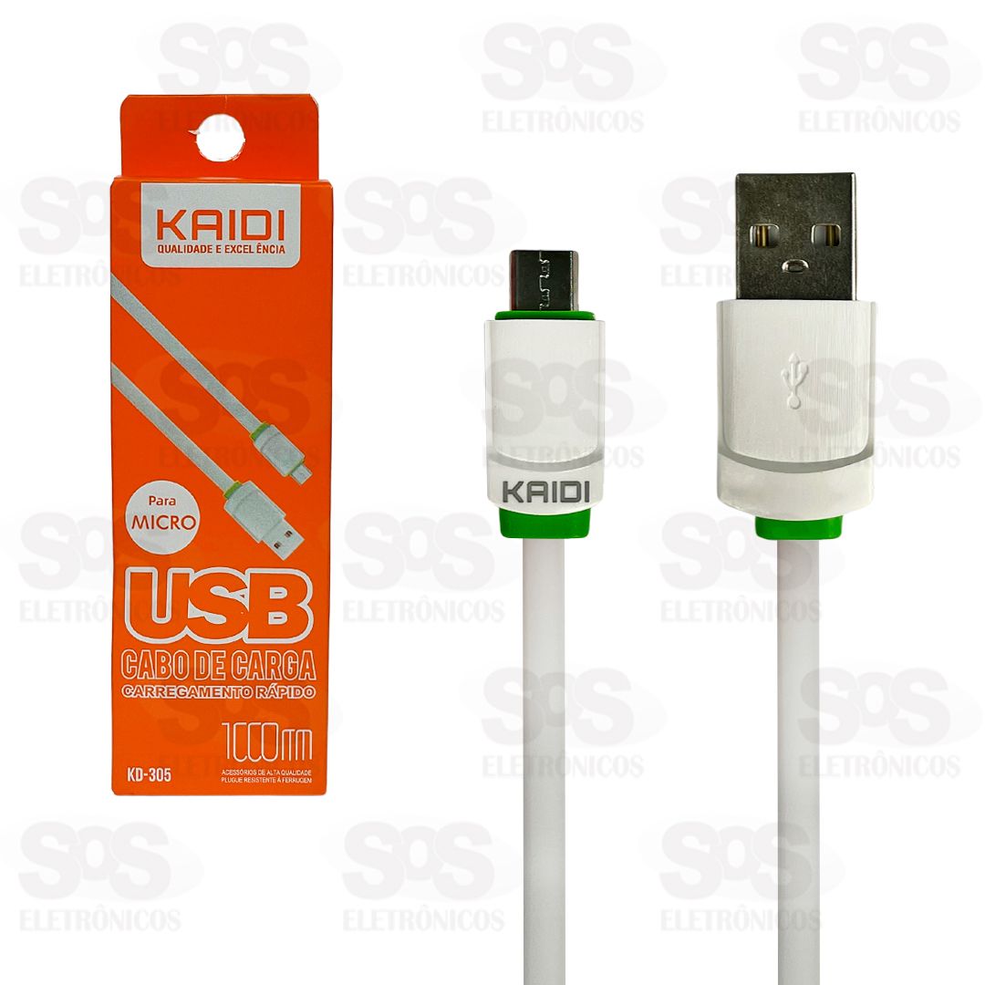 Cabo De Carregamento USB Para Micro V8 1 Metro Kaidi KD-305