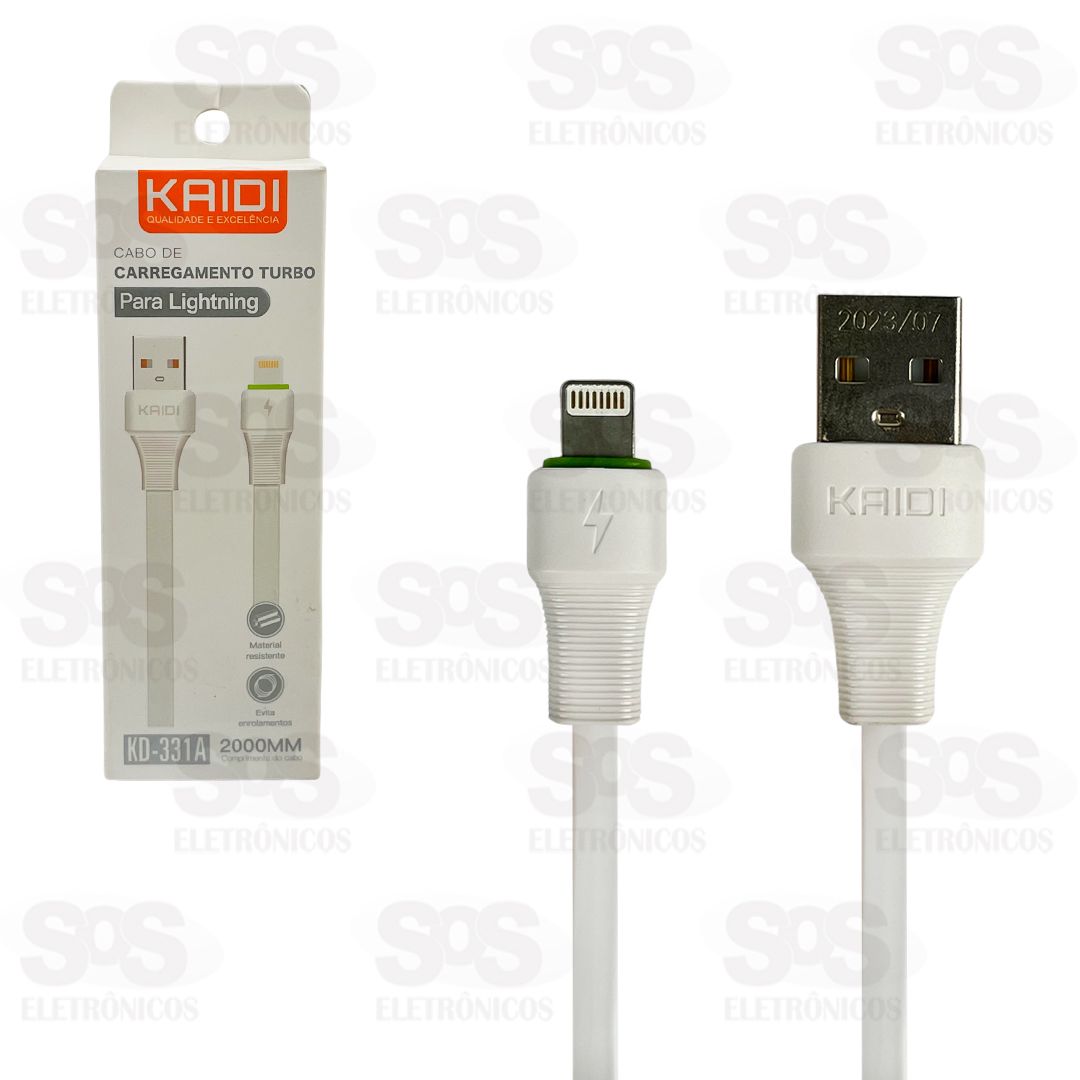 Cabo De Carregamento USB Para Lightning 2 Metros Kaidi KD-331A