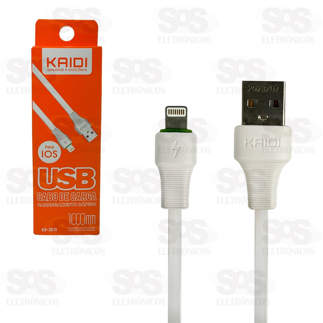 Cabo De Carregamento USB Para Lightning 1 Metro Kaidi KD-307A