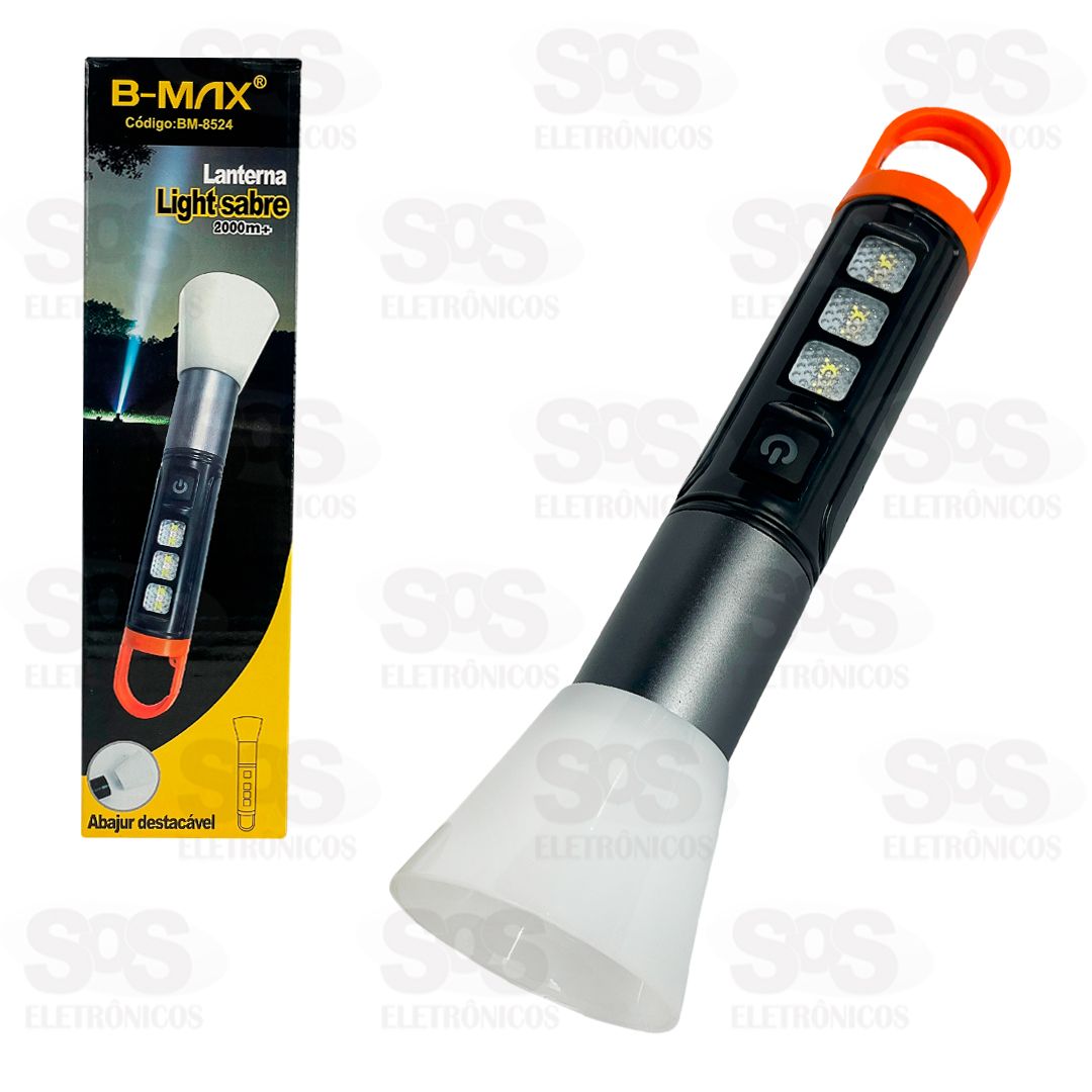 Lanterna LED Sabre Com Abajur Destacvel B-Max BM-8524