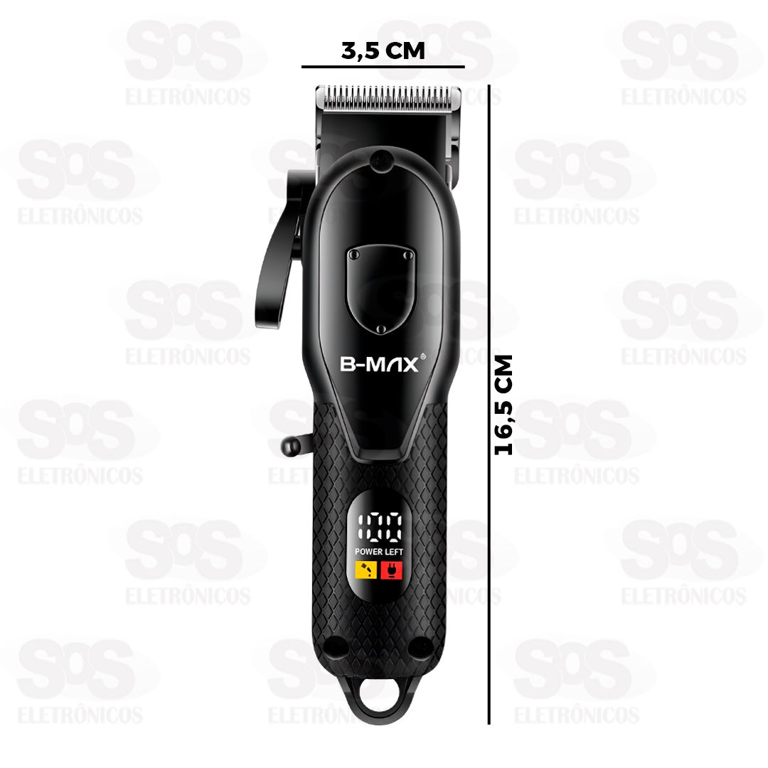 Mquina de Cortar Cabelo Com Visor LCD B-Max BM-C023