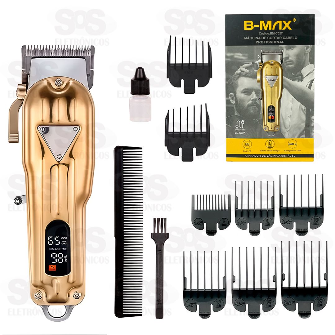 Mquina de Cortar Cabelo 8 Pentes Com Painel B-Max BM-C027