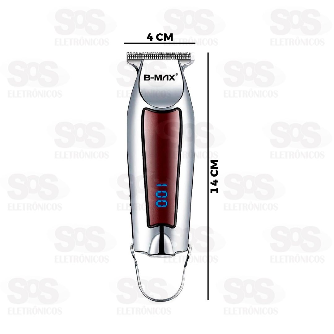 Mquina De Cortar Cabelo Profissional Com Visor LCD B-Max BM-C024