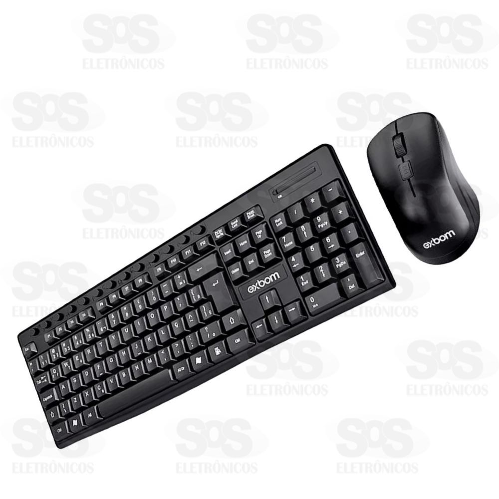 Kit Teclado e Mouse Sem Fio Exbom BK-S1000M