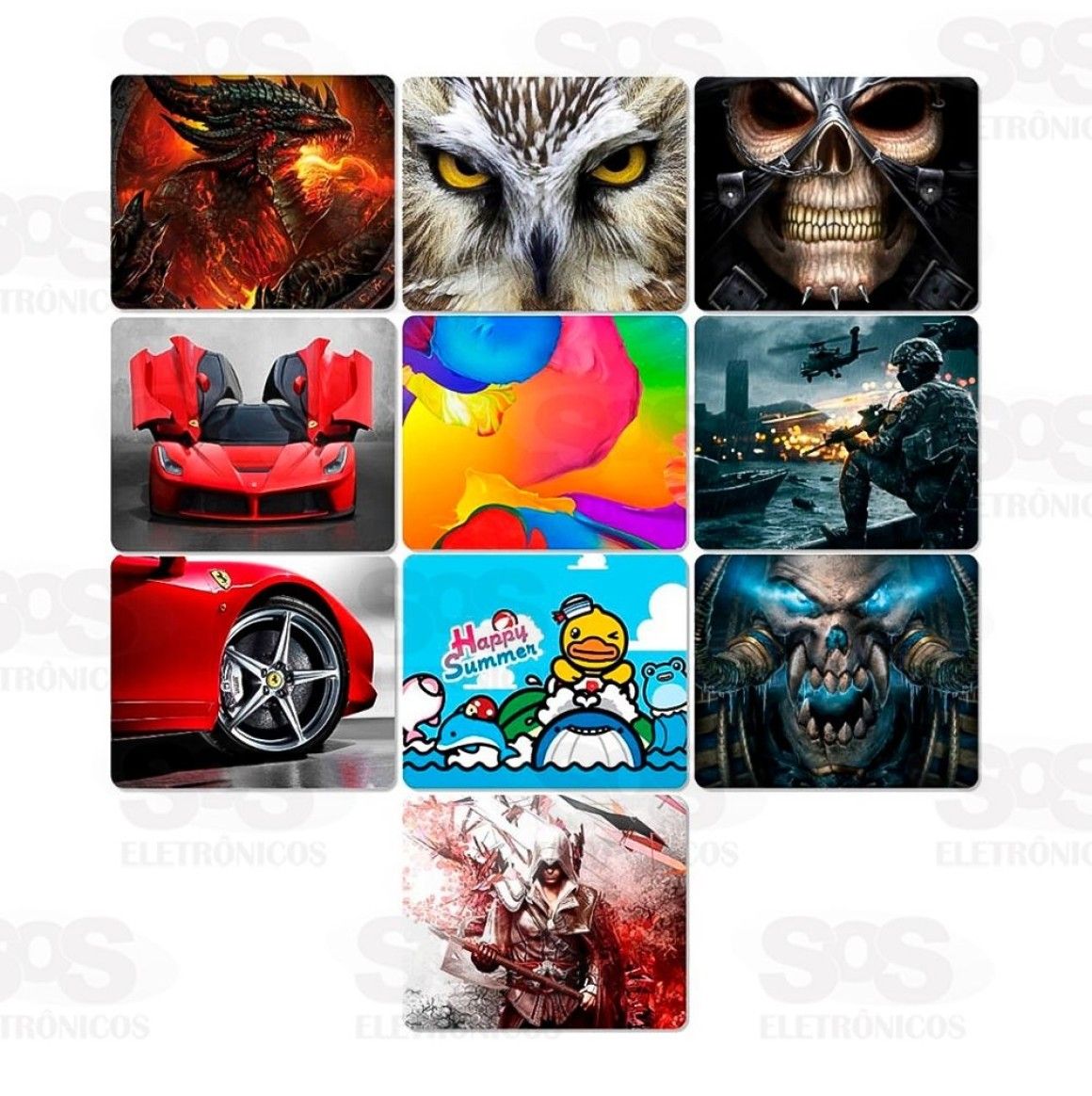 Mouse Pad Estampas Variadas 22x18 cm Exbom MP-2218D