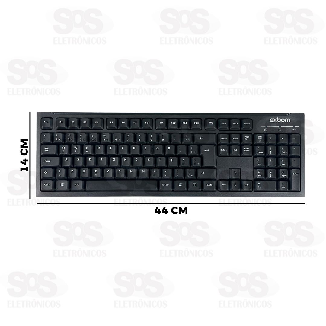 Kit Teclado e Mouse Sem Fio 2.4G  ABNT2 Exbom BK-S1000K