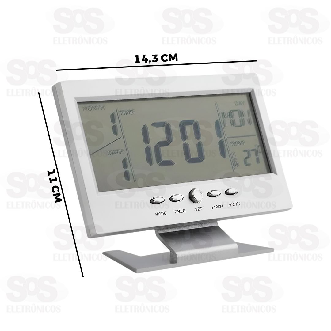 Relgio de Mesa Digital LCD Com Temperatura DS-8082