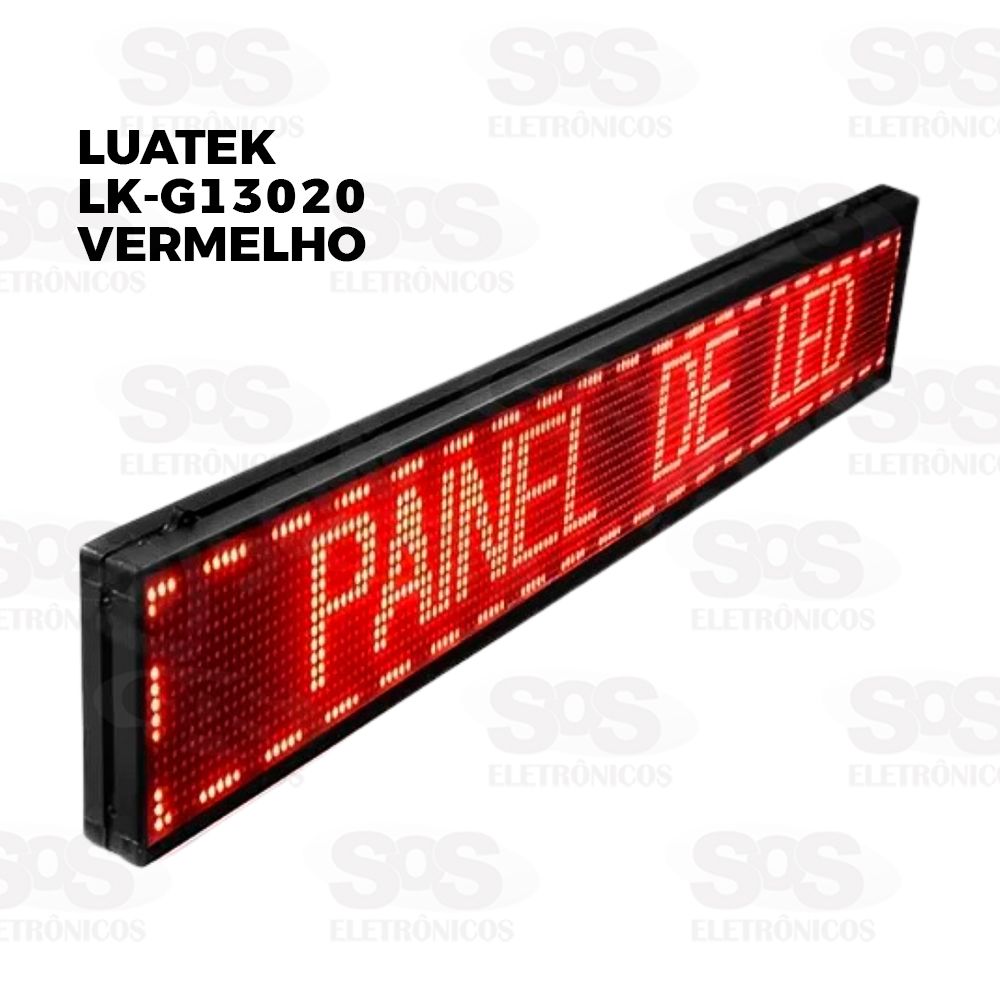 Painel de LED Vermelho Letreiro Digital 130x20CM Luatek LK-G13020