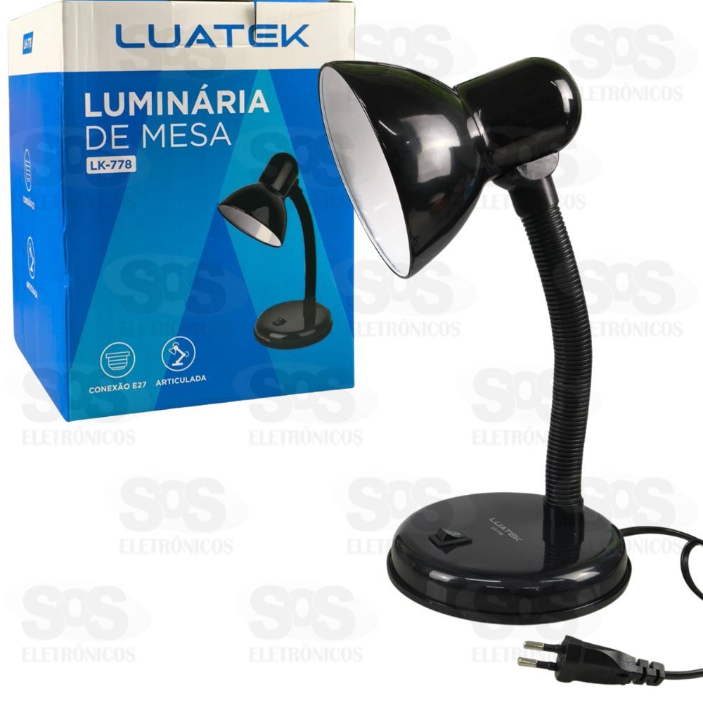 Luminria de Mesa Haste Articulada Bivolt Luatek LK-778