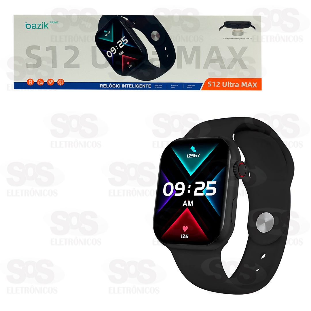 Relgio Smartwatch S12 45MM Ultra Max Bazik Prime