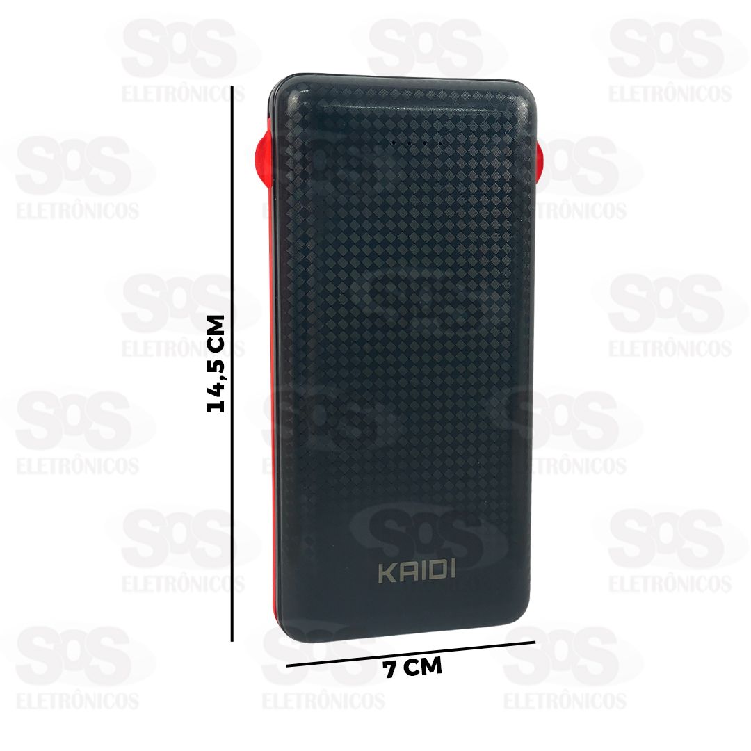 Carga Extra 20.000mAh Com 3 Interfaces Kaidi KD-232