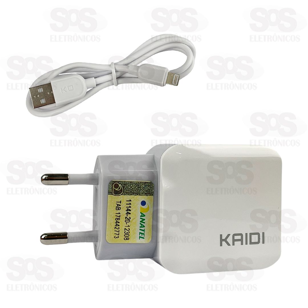 Carregador Com Cabo Iphone 2 USB 2.4A Kaidi KD-301A