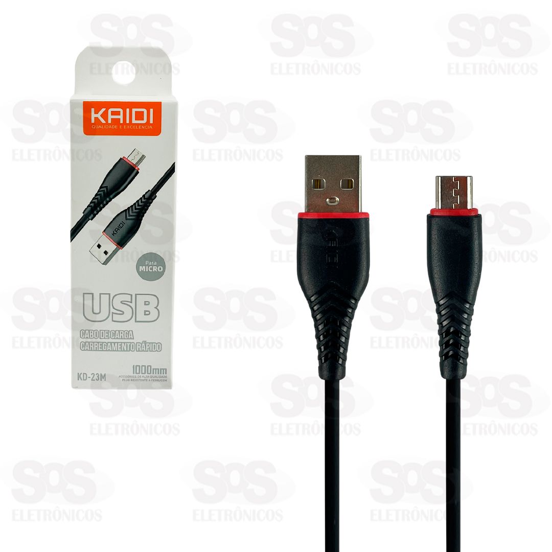 Cabo De Carregamento Micro USB V8 1 Metro Kaidi KD-23M