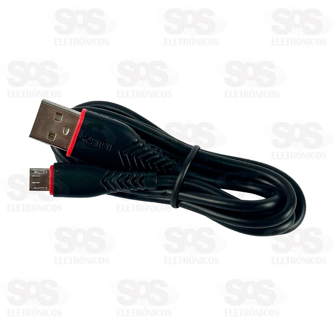 Cabo De Carregamento Micro USB V8 1 Metro Kaidi KD-23M