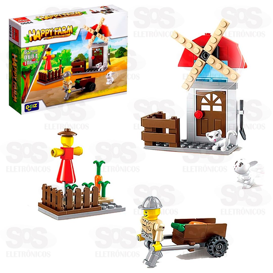 Bloco de Montar Fazendinha Modelos Sortidos Toy King TK-AB7869